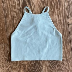 Baby blue athletic crop tank